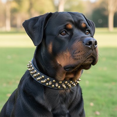Collier chien cuir noir avec boucle métallique renforcée